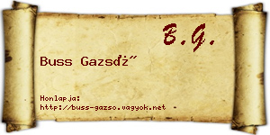 Buss Gazsó névjegykártya